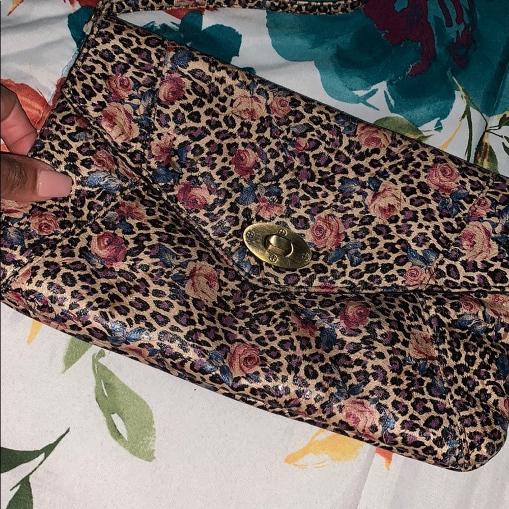 Leopard Print Wristlet With Roses
